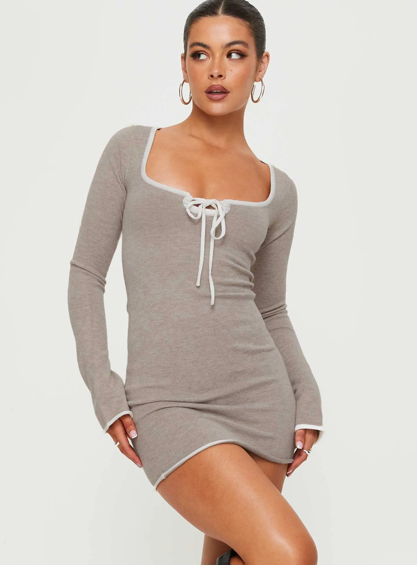 Rutter Long Sleeve Mini Dress Grey