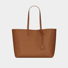 SAINT LAURENT Shopping East West Leather Tote - BRICK