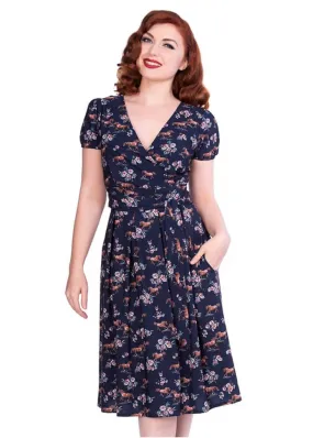 Sheen Wild Horses 40's Dress Navy