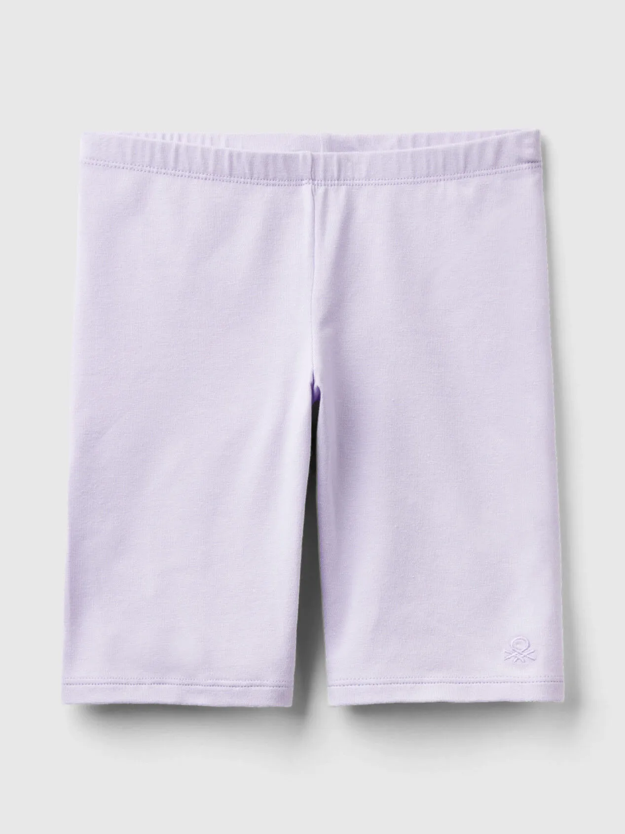 Short leggings in stretch cotton - Lilac | Benetton