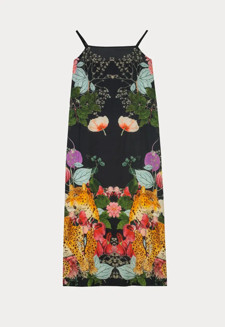 Sleeveless Floral Maxi Under Abaya Dress - Ramadan Style