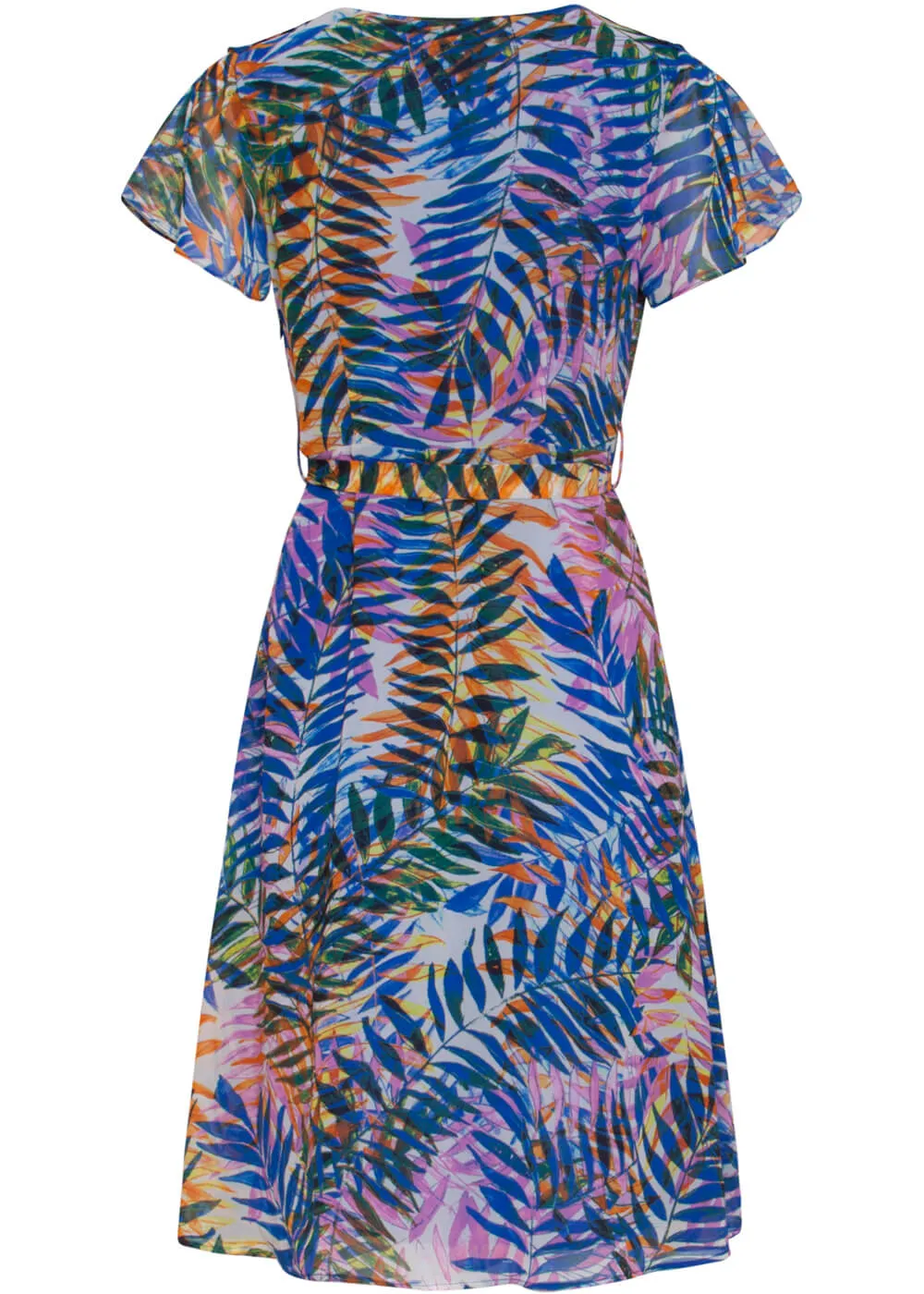 Smashed Lemon Chiffon Jungle A-Line Dress Multi