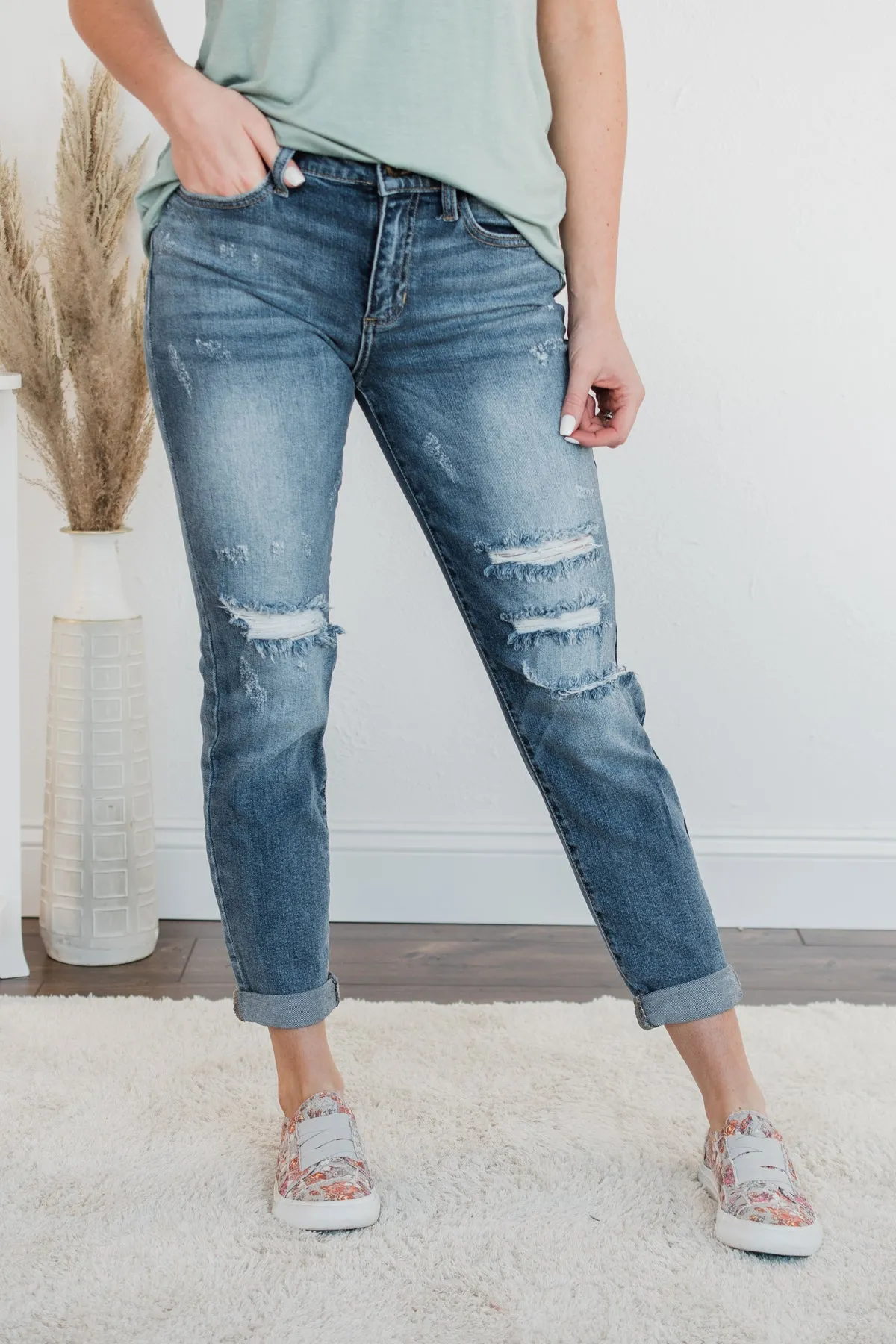 Sneak Peak Mid-Rise Skinny Jeans- Dawn Wash