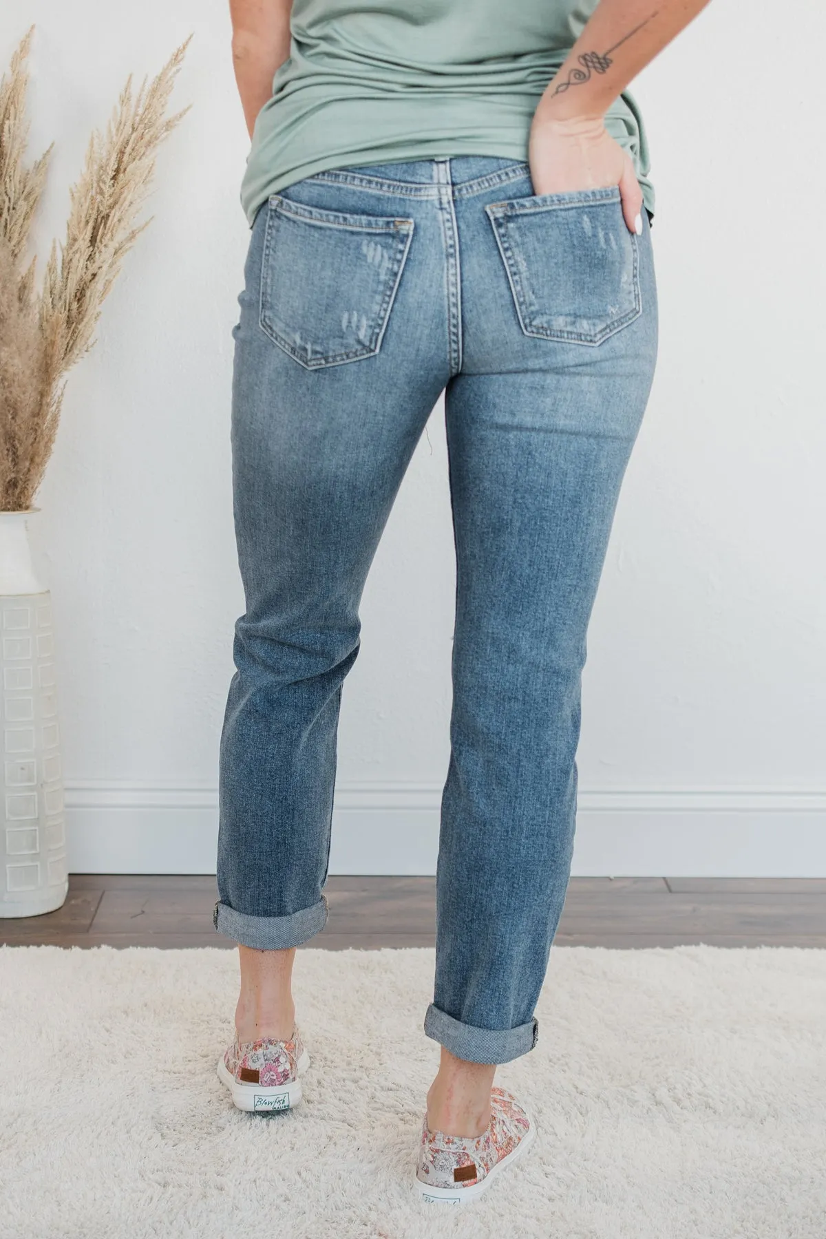 Sneak Peak Mid-Rise Skinny Jeans- Dawn Wash