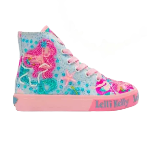 Sneakers da bambina sirenetta  celeste Cod: LKED3489