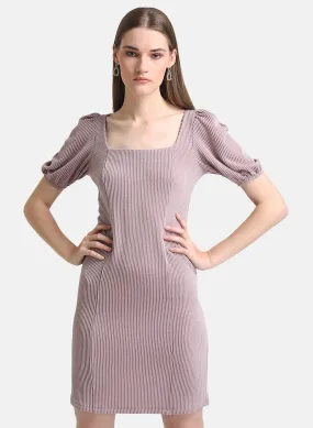 Square Neck Puff Sleeves Mini Dress