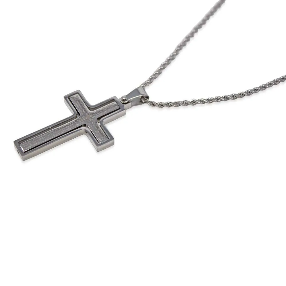 Stainless Steel Men's Necklace Pray Cross