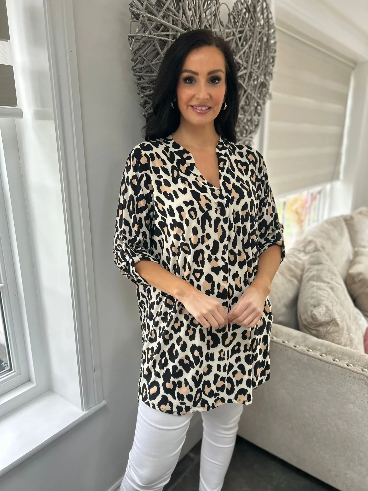 Stone Animal Print Tunic Gloria