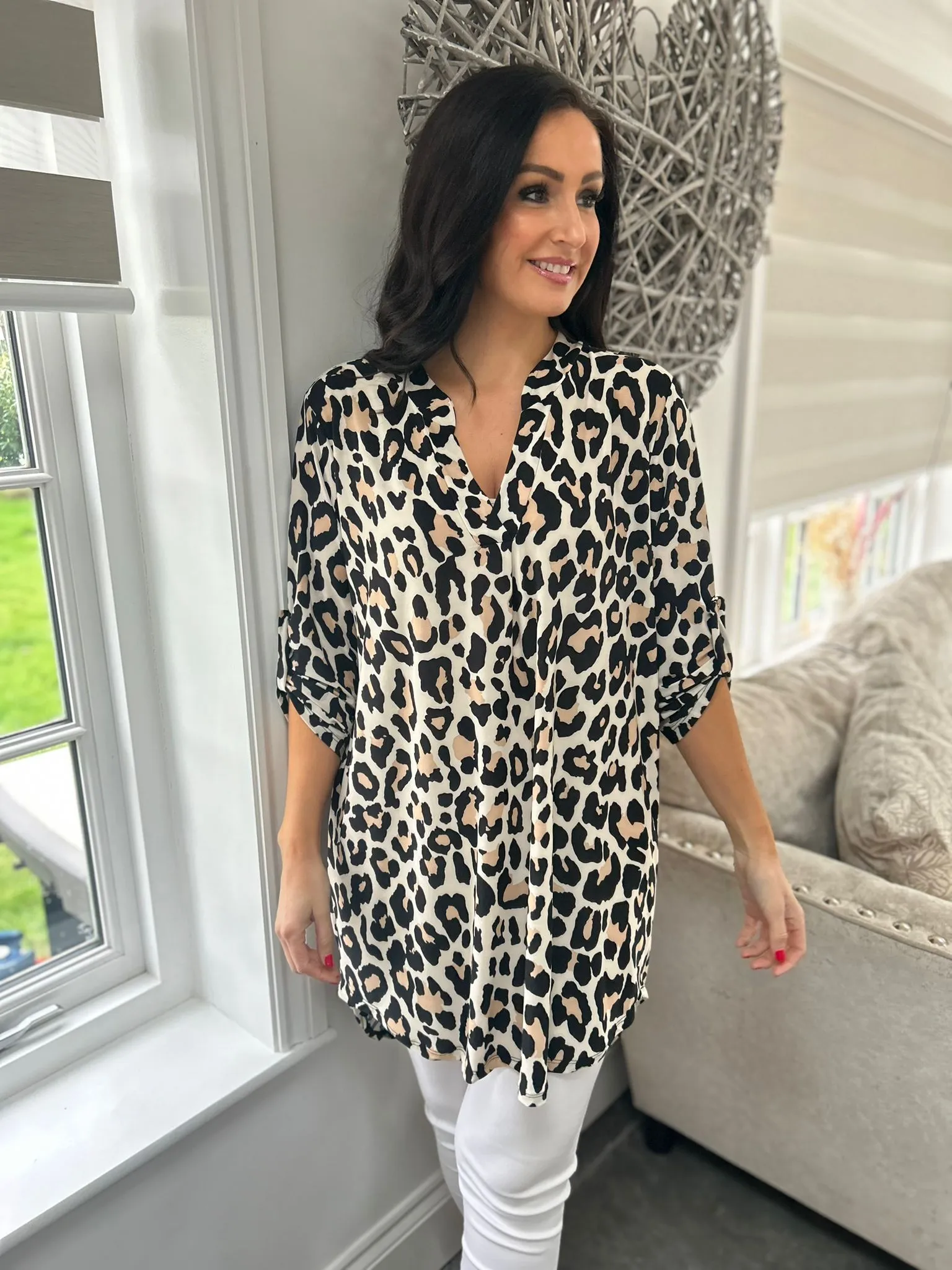 Stone Animal Print Tunic Gloria