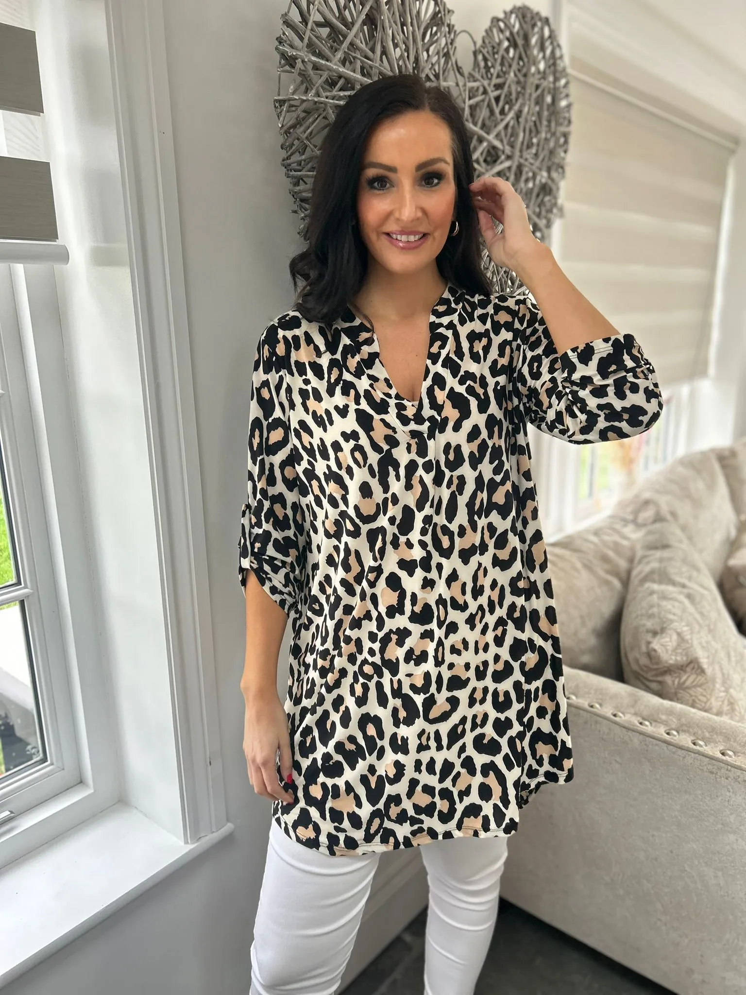 Stone Animal Print Tunic Gloria