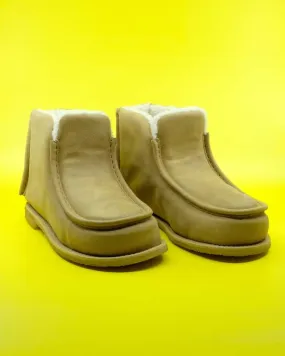 Suede padded Ankle Boots - Beige