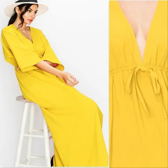 Sunny Day Empire Waist Maxi Dress - Yellow