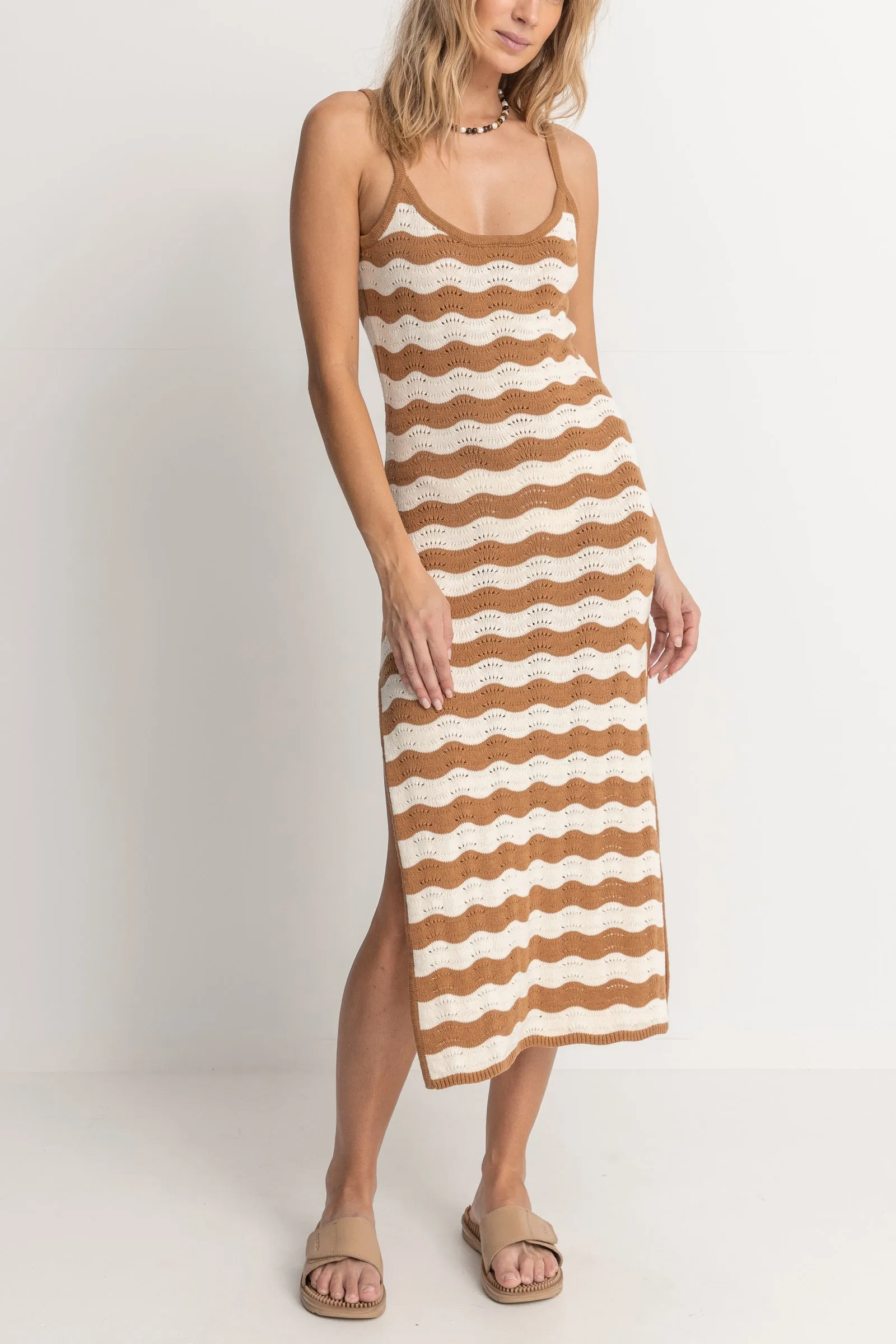 Sunny Knit Midi Dress Cacao