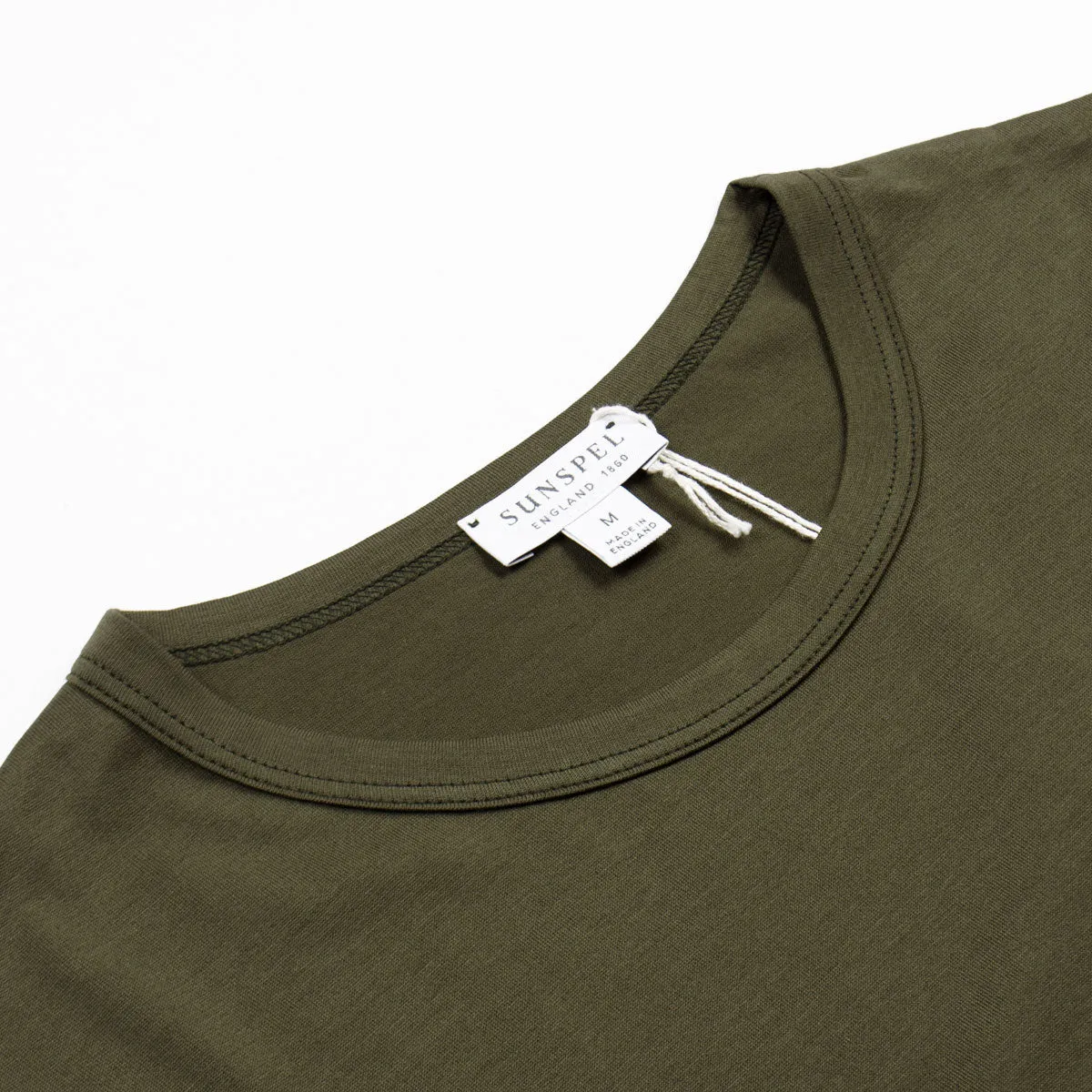 Sunspel - Long Sleeve Crew Neck T-shirt - Military Green