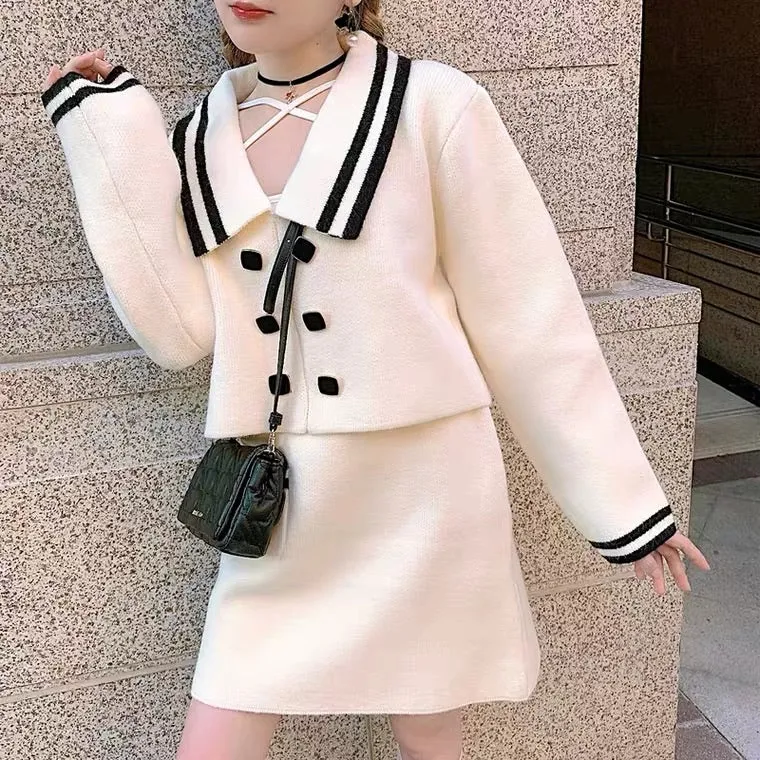 TB1921 girly thick knit dress set