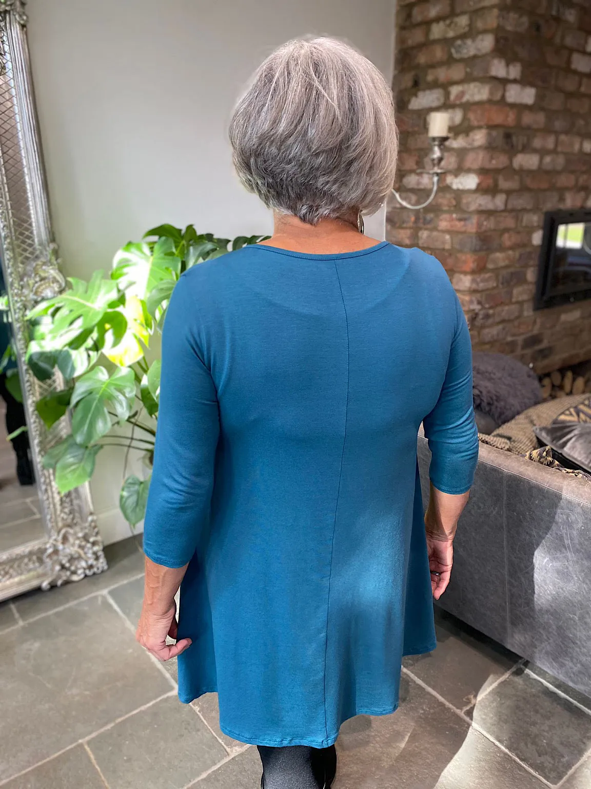 Teal 3/4 Sleeve Tunic Paris