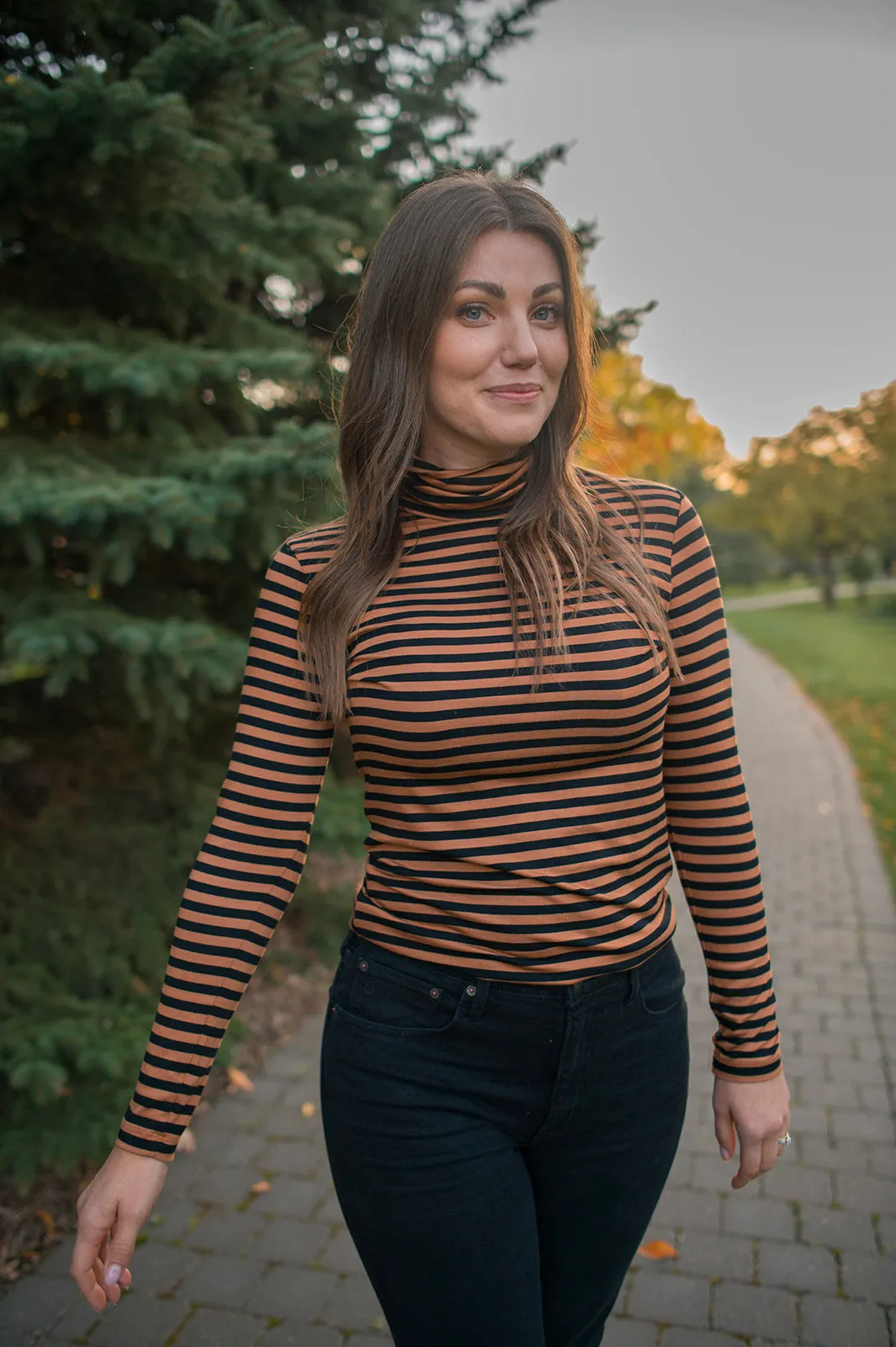 The Efinas Striped Turtleneck by Part Two - Argan Oil