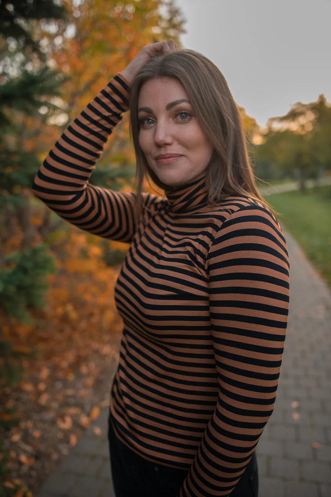 The Efinas Striped Turtleneck by Part Two - Argan Oil