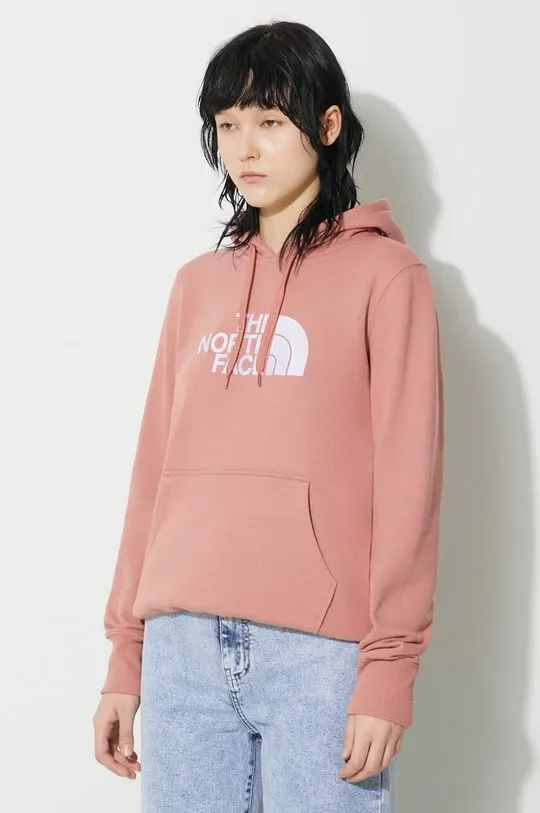 The North Face cotton sweatshirt W Drew Peak Pullover Hoodie women's pink color NF0A55ECNXQ1