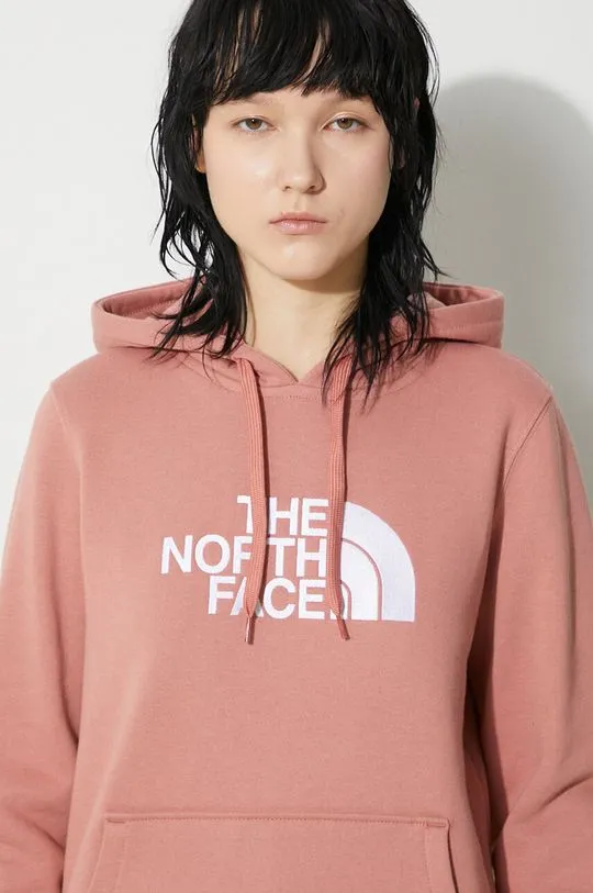 The North Face cotton sweatshirt W Drew Peak Pullover Hoodie women's pink color NF0A55ECNXQ1