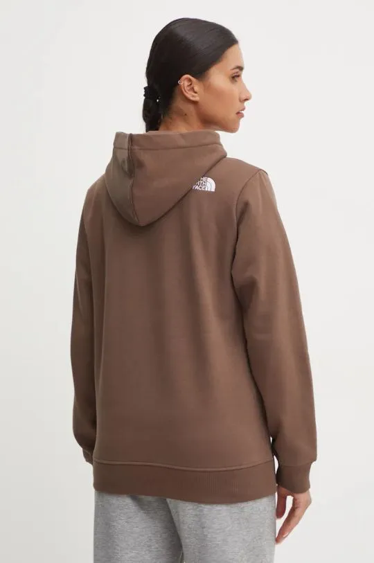 The North Face sweatshirt Drew Peak Pullover Hoodie women's brown color hooded with a print NF0A89EH1OI1