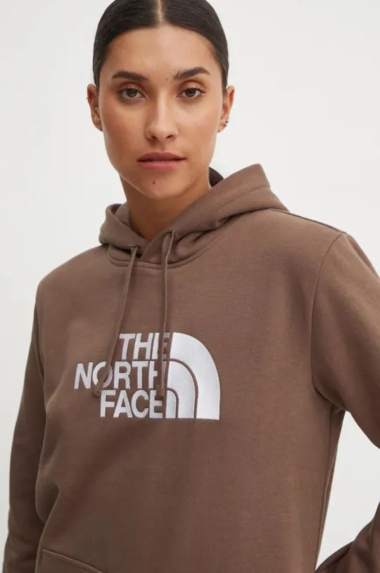 The North Face sweatshirt Drew Peak Pullover Hoodie women's brown color hooded with a print NF0A89EH1OI1