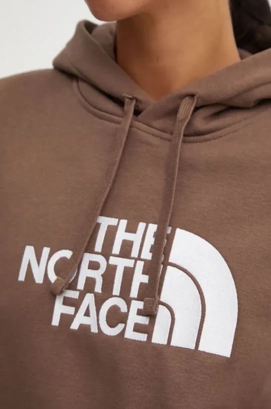 The North Face sweatshirt Drew Peak Pullover Hoodie women's brown color hooded with a print NF0A89EH1OI1