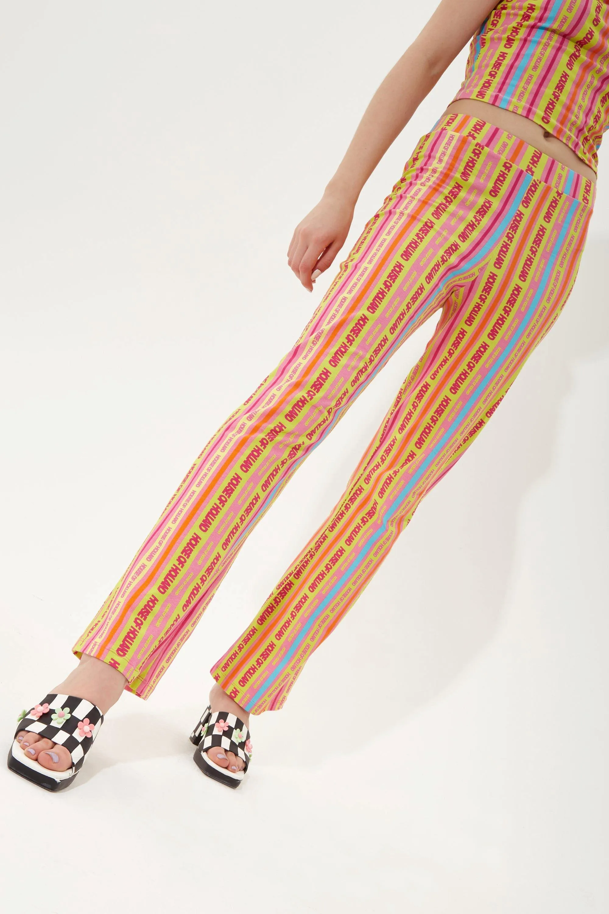 Trousers | Multicolour Striped Jersey Trousers | House of Holland