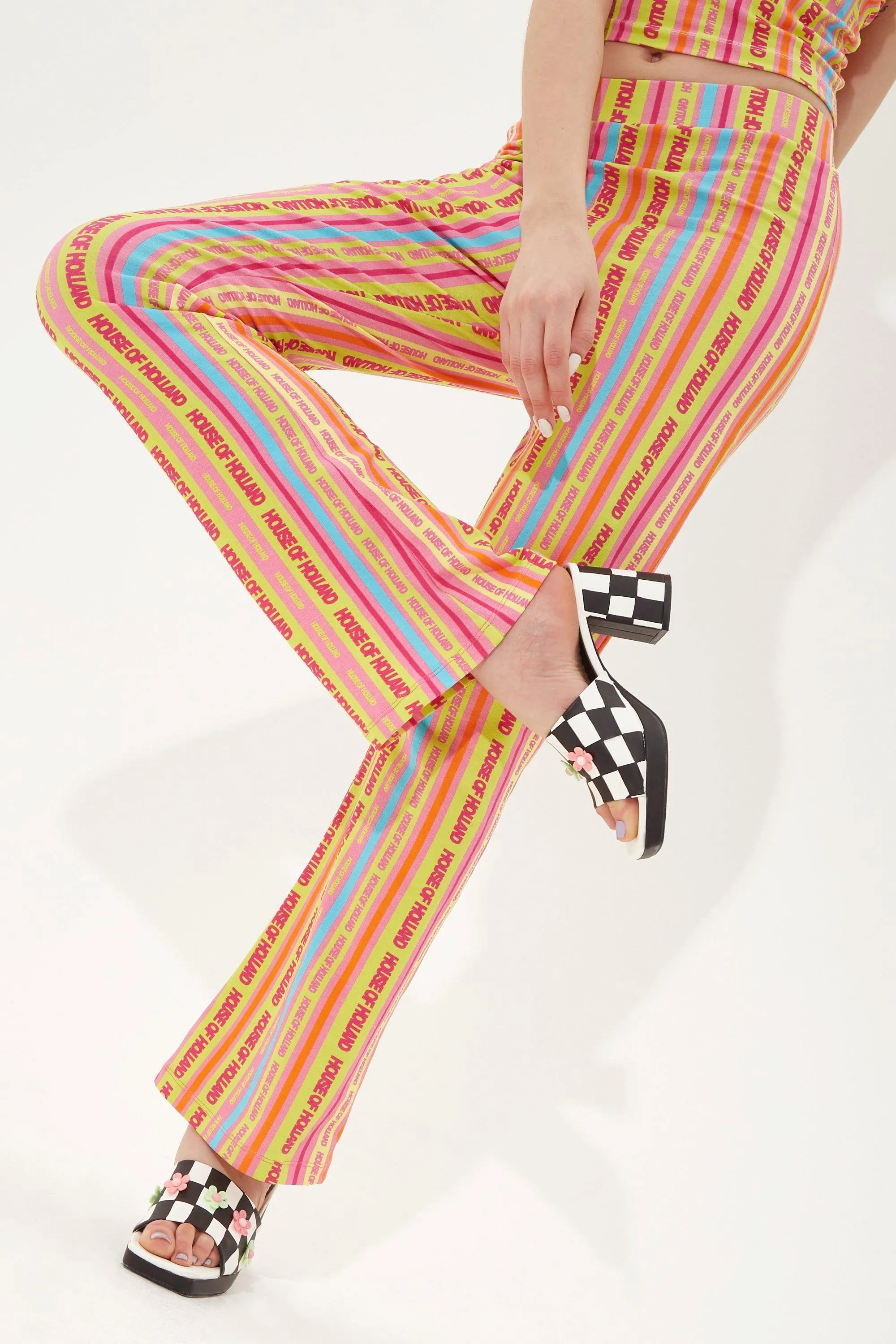 Trousers | Multicolour Striped Jersey Trousers | House of Holland