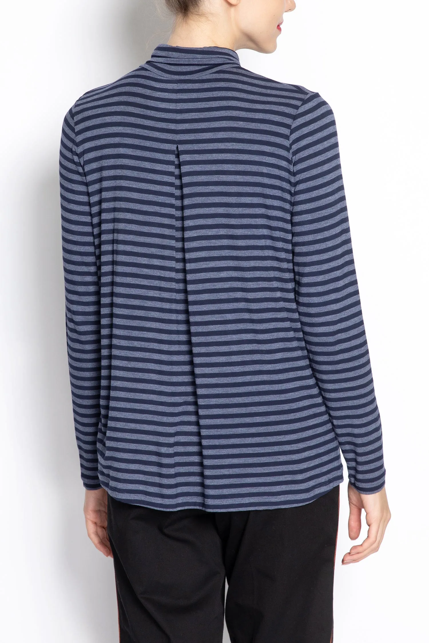 Turtleneck Striped Pullover