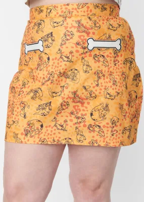 Unique Vintage x Flintstones Dino Mod 60's Skirt Mustard