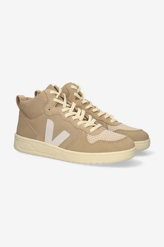 Veja suede sneakers V-15 Suede Dune Pierre green color VQ032912