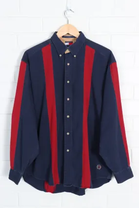 Vintage TOMMY HILFIGER Striped Panel Long Sleeve Shirt (XL)