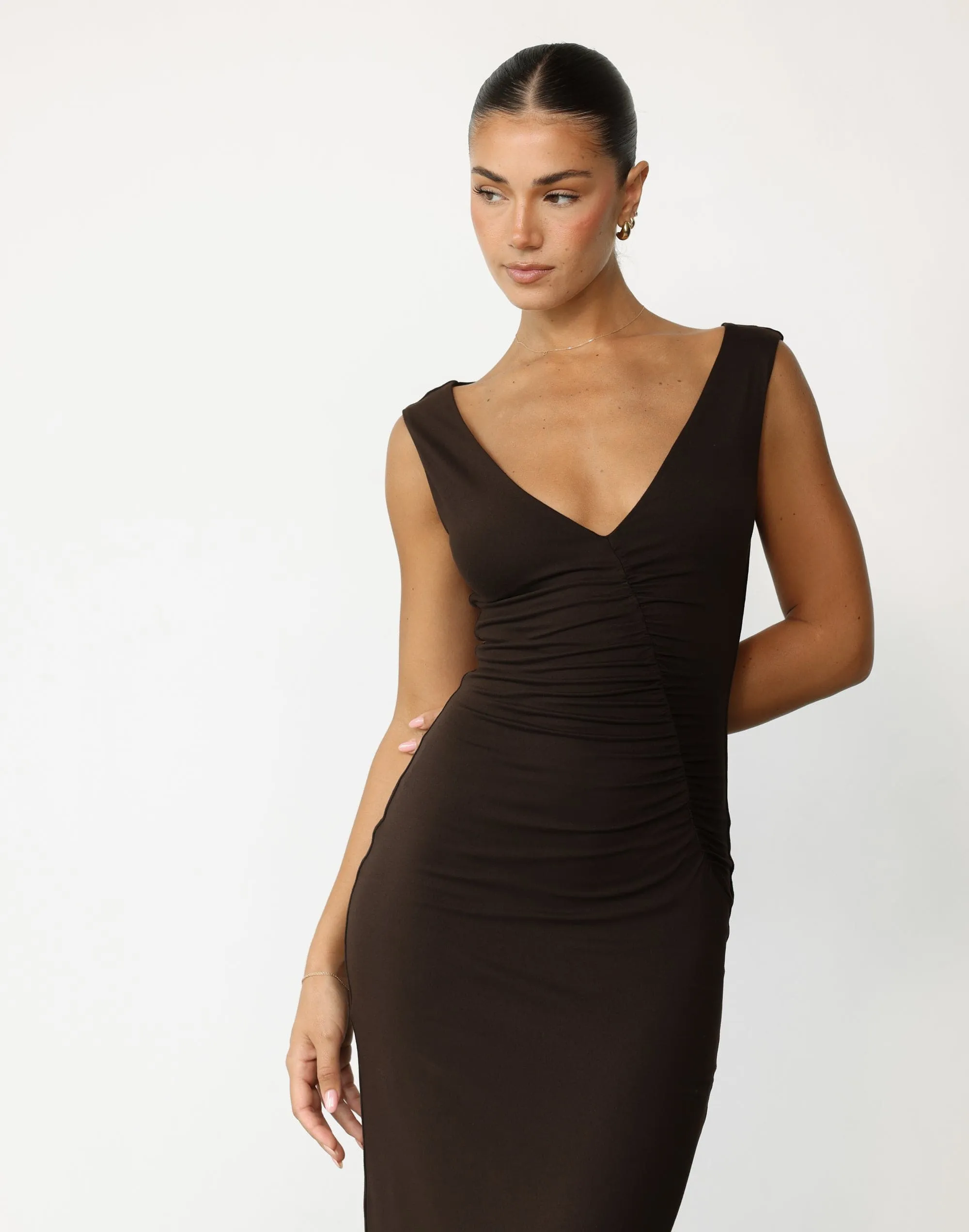 Viola Maxi Dress (Chocolate)