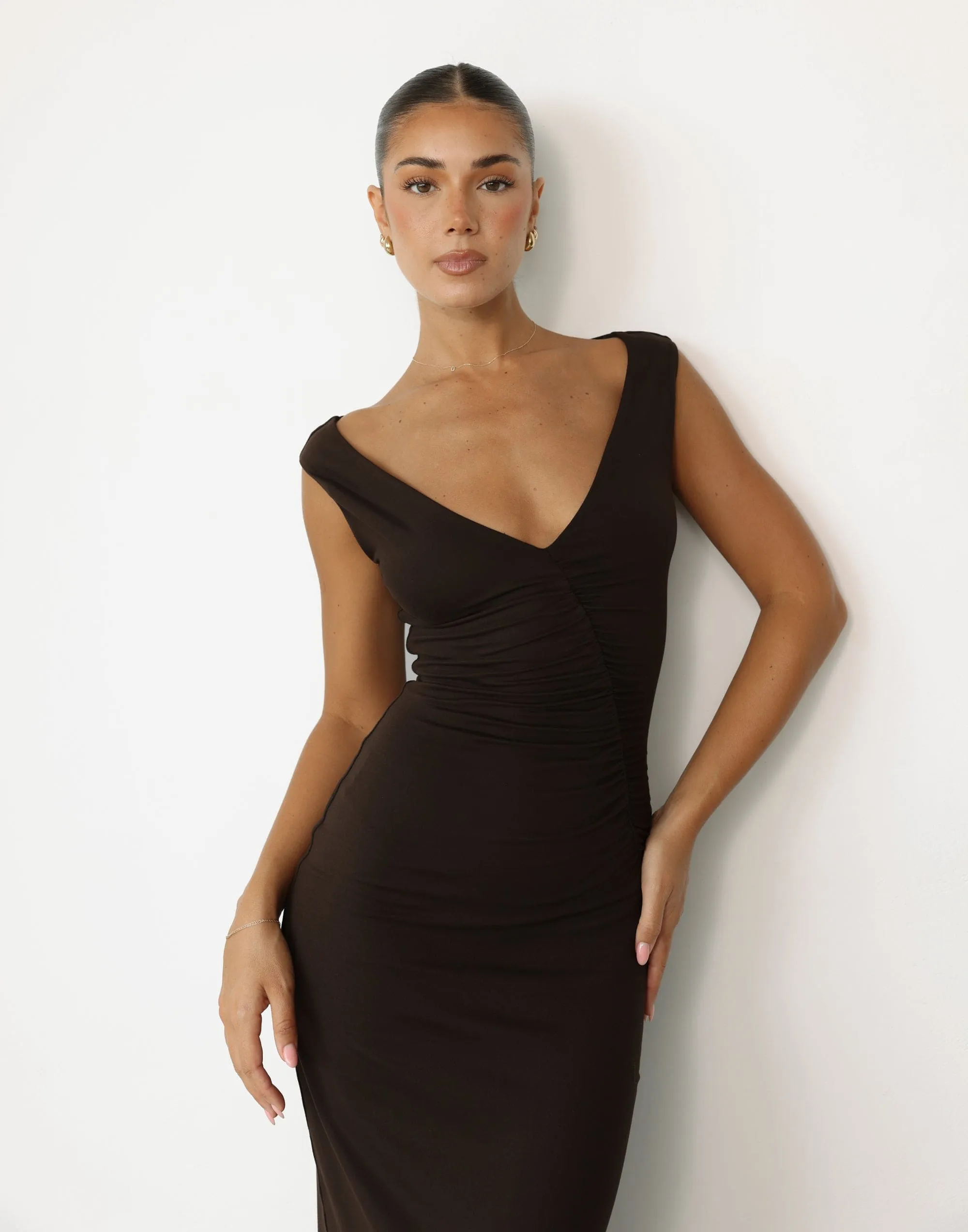 Viola Maxi Dress (Chocolate)