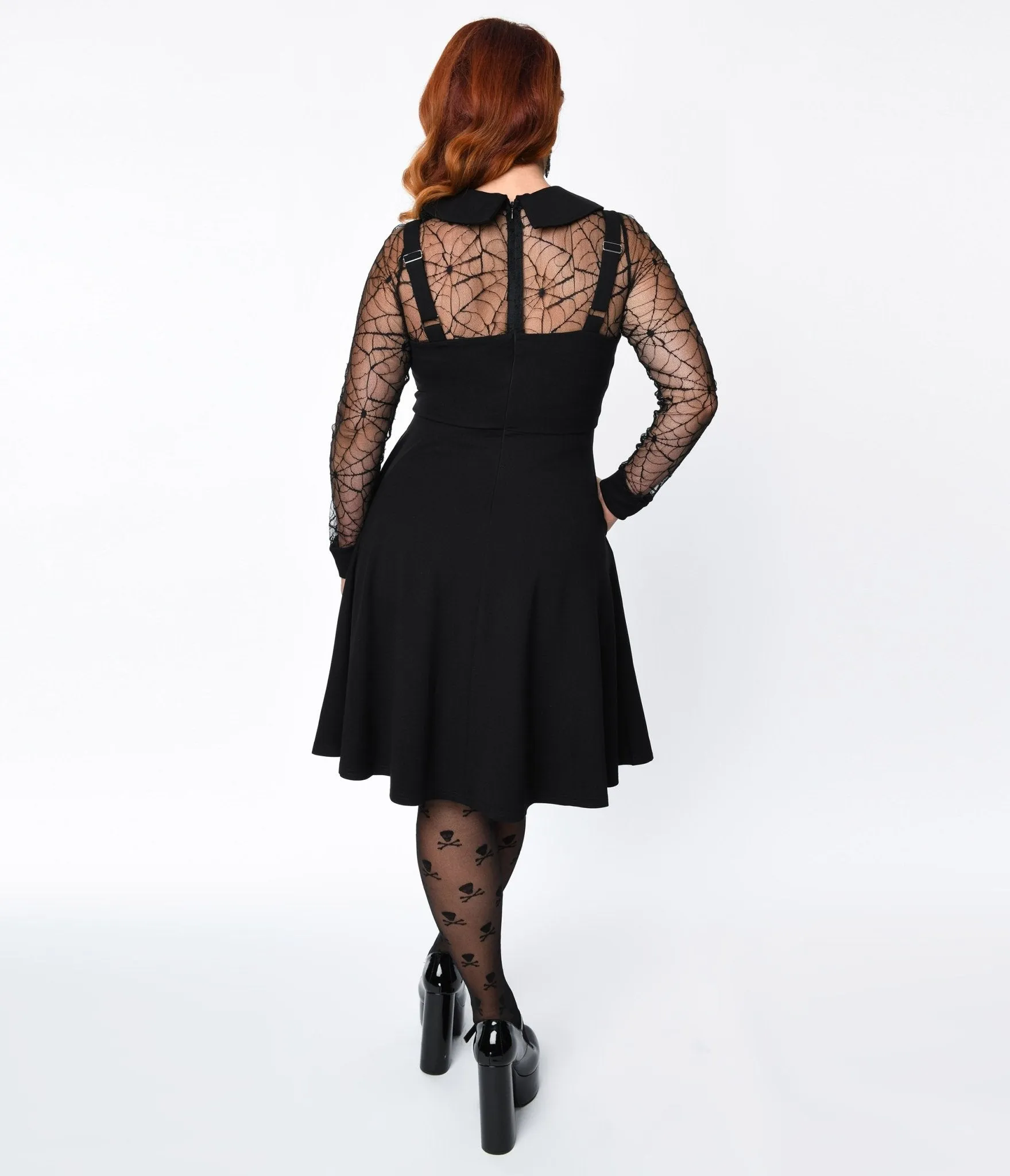 Voodoo Vixen Black Spider Web Swing Dress