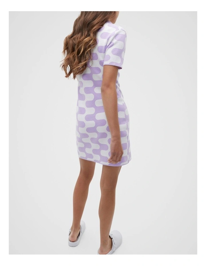 Wavy Knit Dress in Amethyst