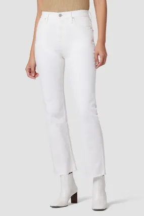 White Remi high rise straight leg jean