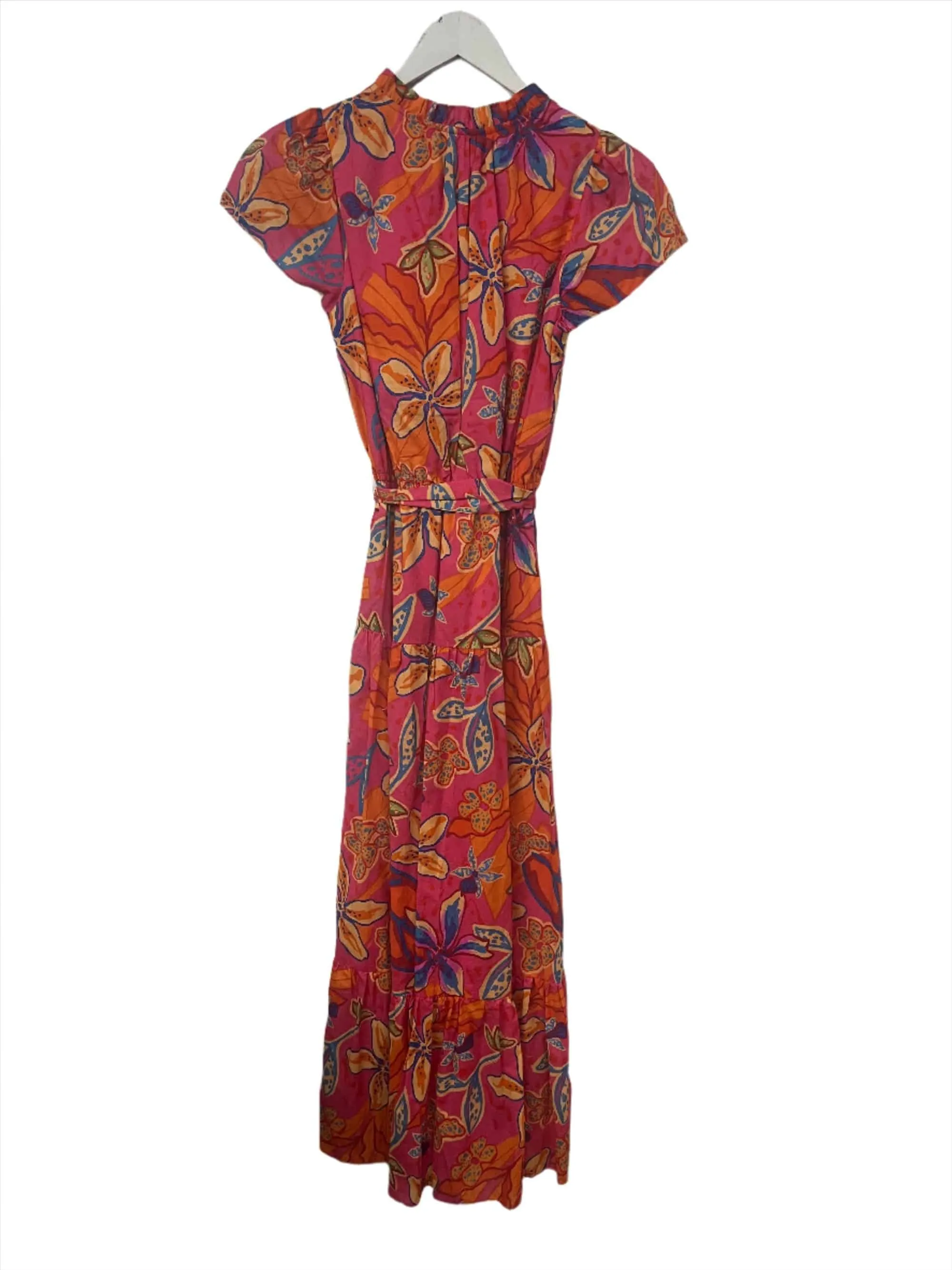 Willa Story Maxi Dress in Pink and Orange Print