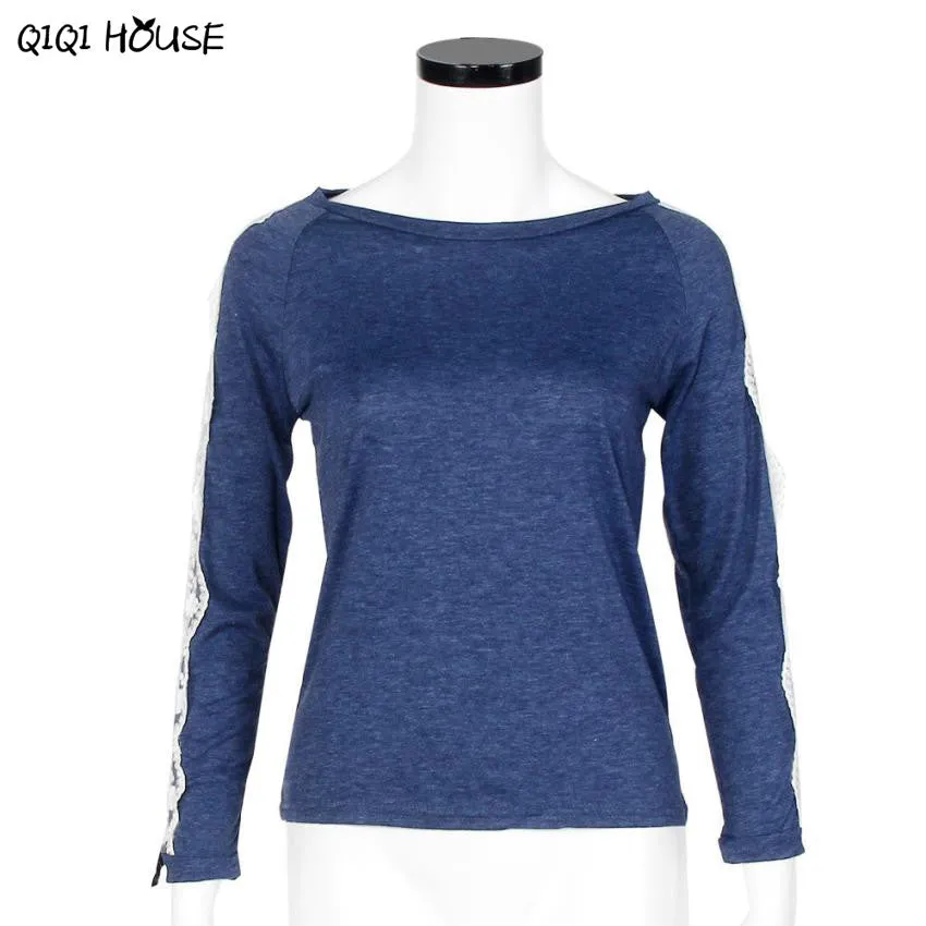 Women Tops And Blouses 2016 New Fashion Lace Long Sleeve Loose Tops Casual Autumn Basic Tops Blouse Femme#B907 SM6