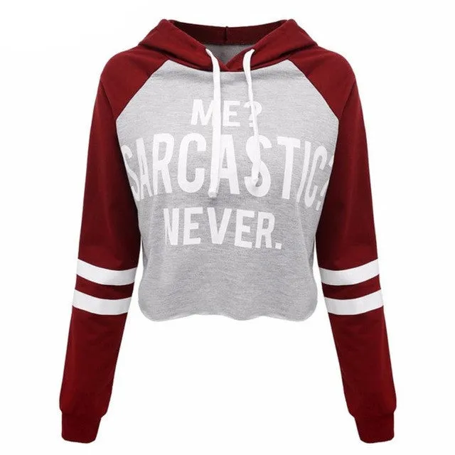 Women's Hoodies Letter Turtleneck Sweatshirts   Hooded Ladies Short Badage sudadera mujer Pullovers Female  &03 SM6