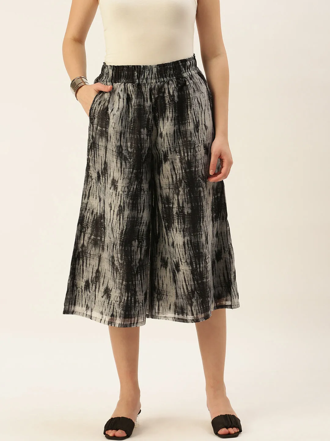 Women's Printed Culottes Black