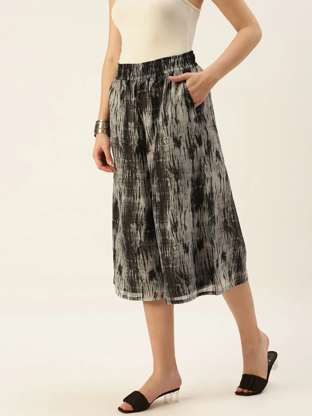 Women's Printed Culottes Black