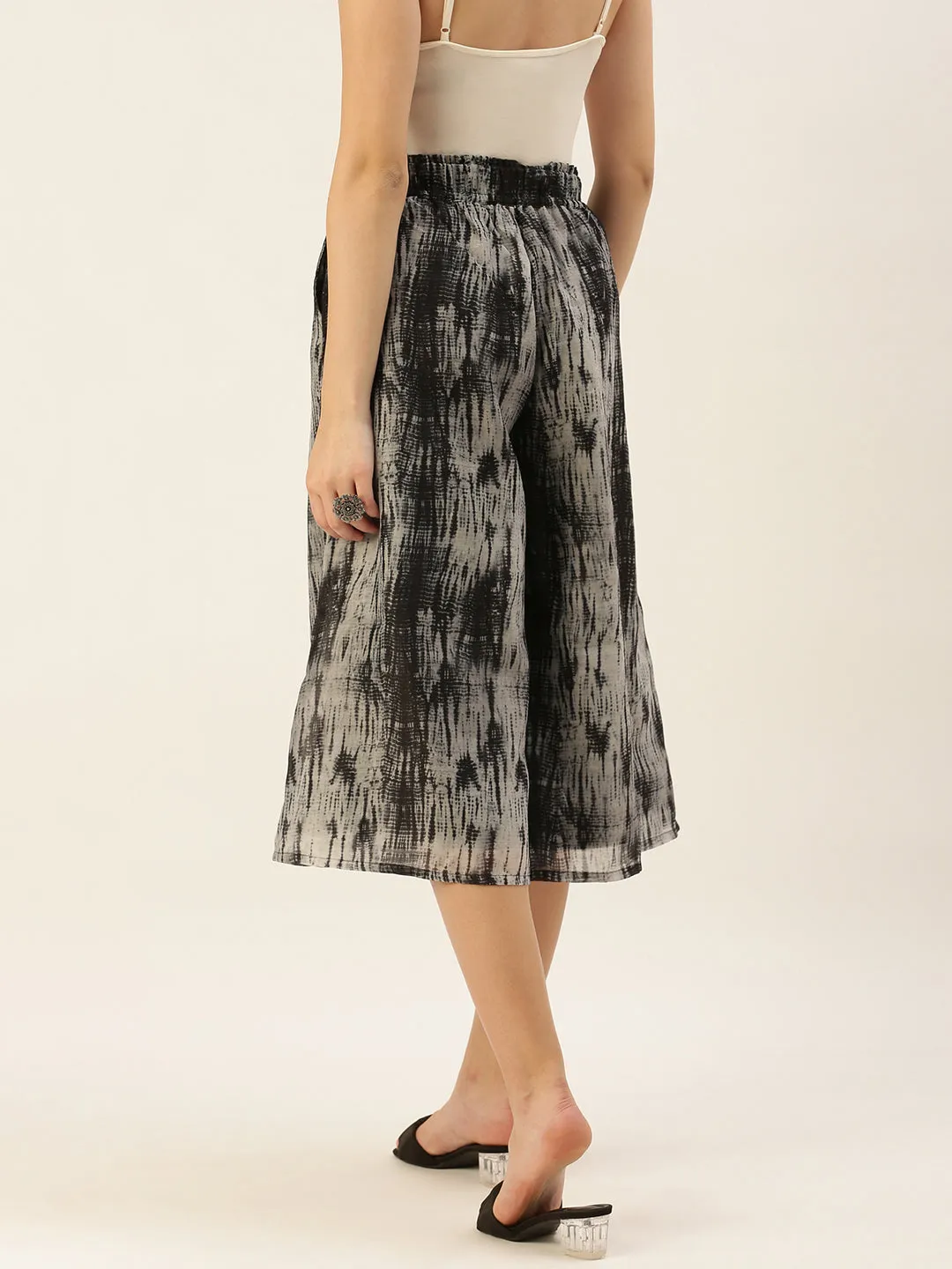 Women's Printed Culottes Black