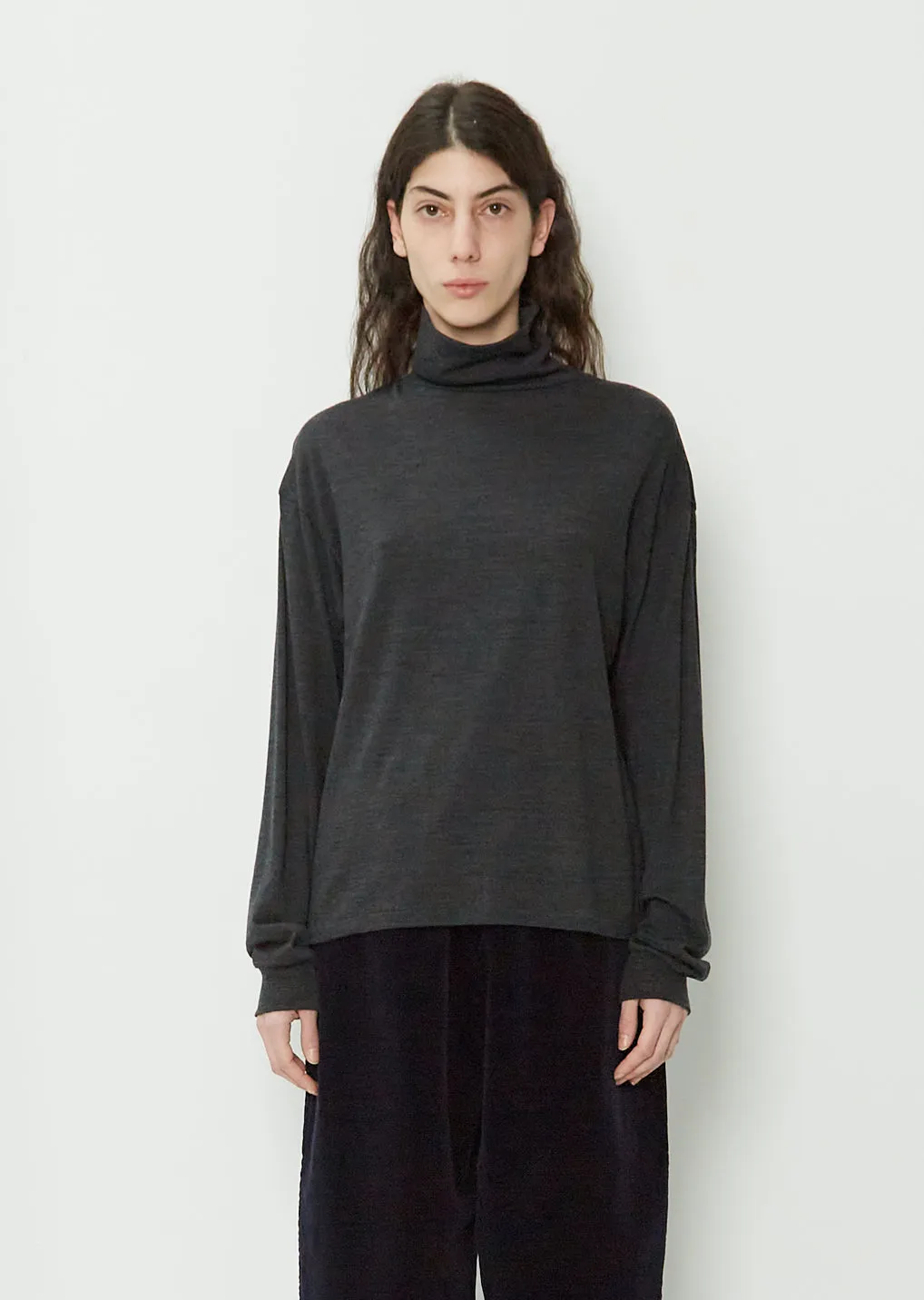 Wool Jersey Turtleneck Sweater