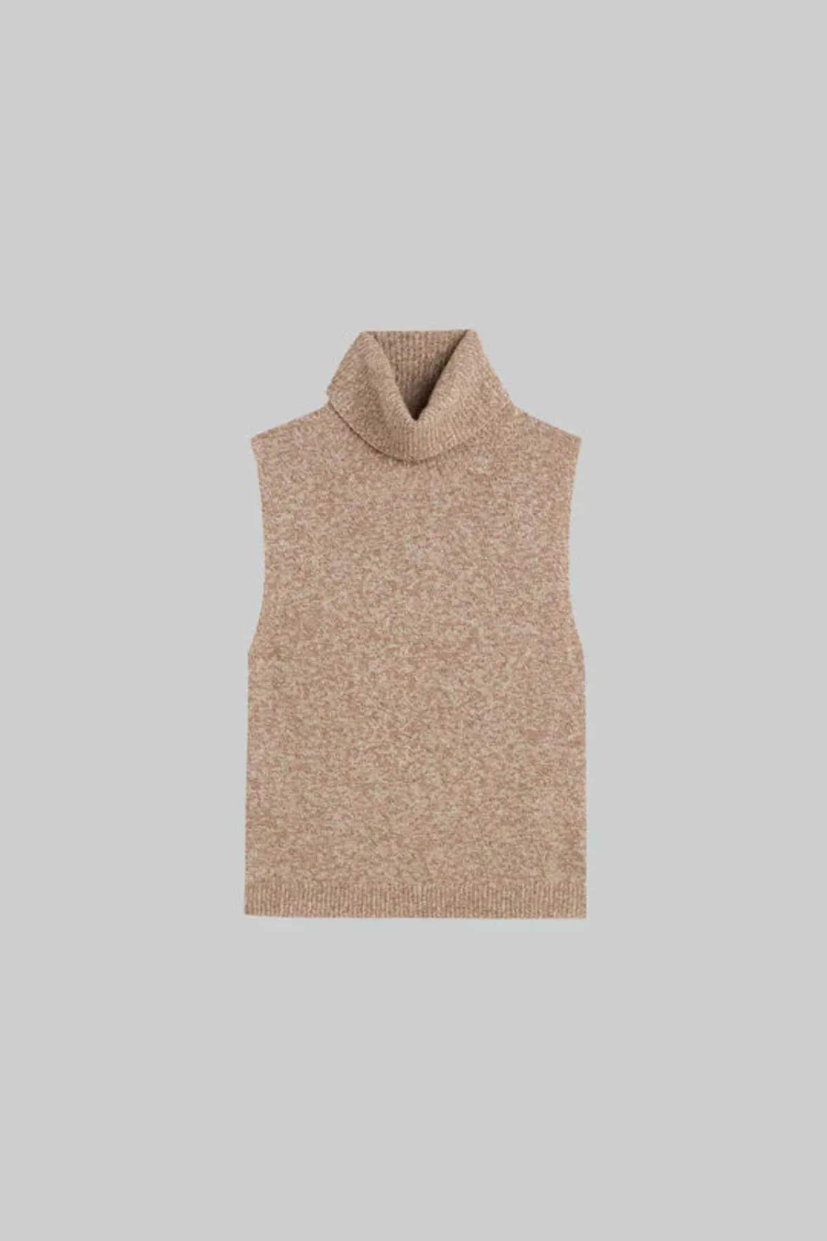 Zoe Sleeveless Turtleneck - Oatmeal